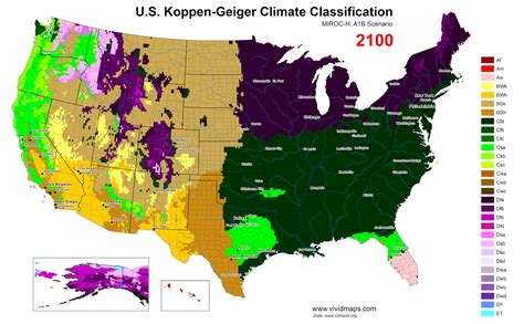 Us Koppen Geiger Climate Classification 2000 2100 Vivid Maps