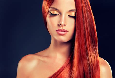Wallpaper Face Women Redhead Model Long Hair Closed Eyes Makeup Black Hair Fashion