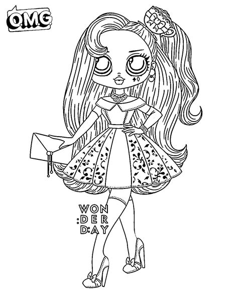 Coquettish fashionista in the form of a fox. Coloring pages LOL OMG. Download or print for free