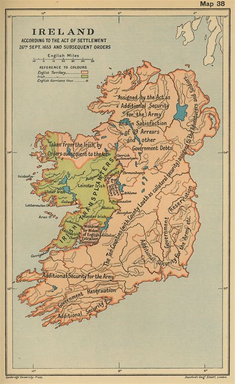 Map Of Ireland 1653 Act Of Settlement