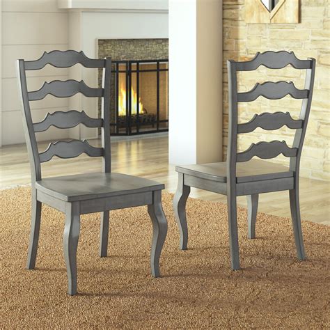 Weston Home Farmhouse French Ladder Back Wood Dining Chairs Set Of 2