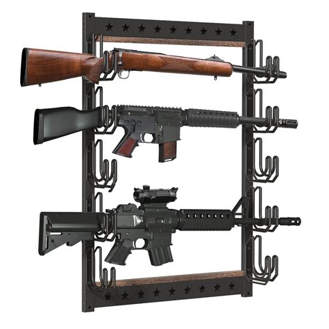 vieway wall mount gun rack 5 rifle shotgun gun bow horizontal hanger heavy duty steel storage