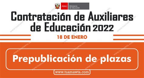 Minedu Lista De Plazas Para La Contratación De Auxiliares De Educación 2022 Tu Amawta