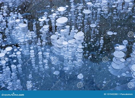 Bubbles Frozen In Lake Ice Stock Photo Image Of Bubbles 131943280