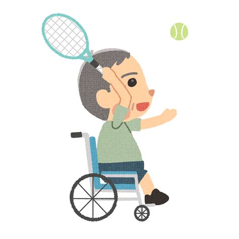 An Old Man Playing Tennis In A Wheelchair Illust World