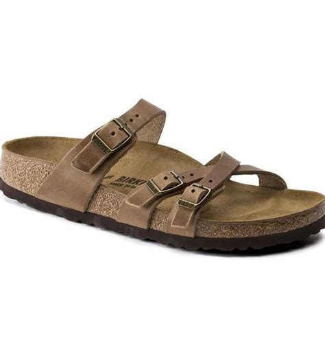 Birkenstock Franca Oiled Leather Sandals In Tobacco Brown For Women In