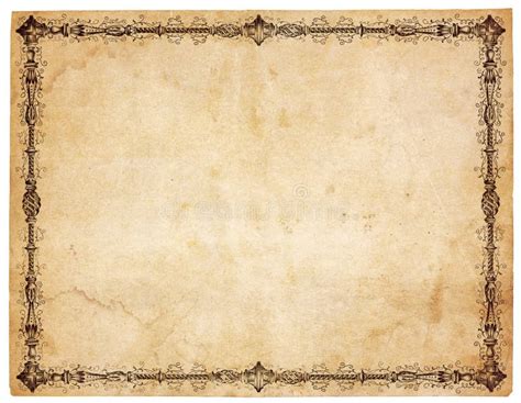 Blank Antique Paper With Victorian Border Stock Image Image Of Grunge