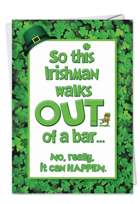 Irishman Walks Out Funny Saint Patricks Day Card