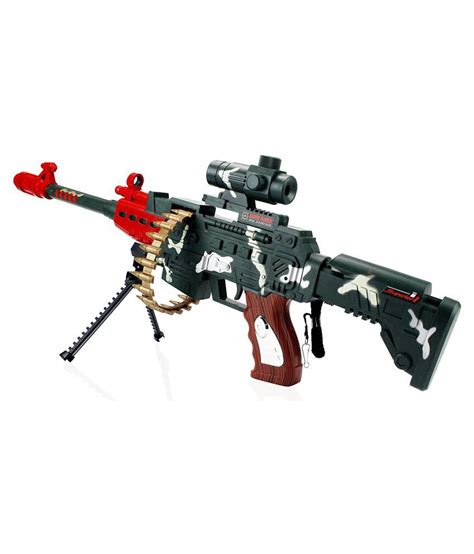Musical Army Style Toy Machine 71 Cm Long Gun For Kids Multi Color