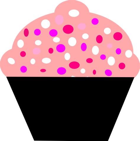 Black Puple And Pink Cupcake Clip Art At