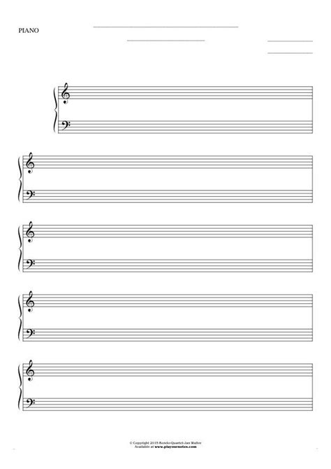 Free Blank Sheet Music Notes For Piano Playyournotes Sheet Music