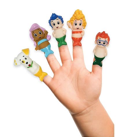 Nickelodeon Bubble Guppies 5 Piece Bath Finger Puppet Set Bed Bath