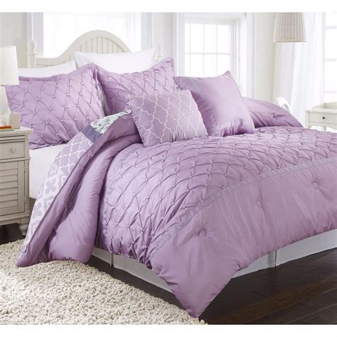 Shop for purple comforter sets at walmart.com. Twin Full Queen Lavender Purple Pintuck Pleat Floral 5 pc ...