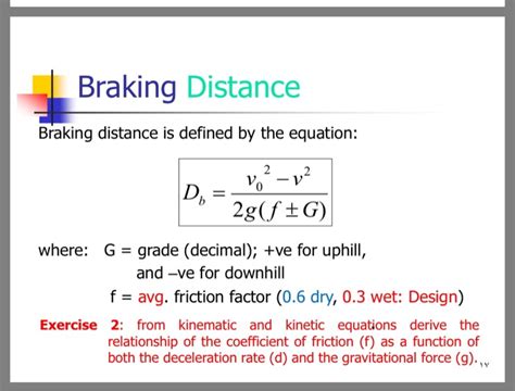 Solved Braking Distance Braking Distance Is Defined By The