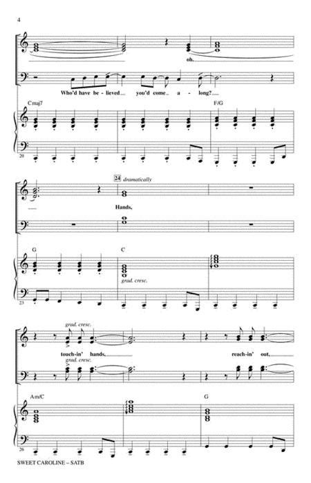 Sweet Caroline By Neil Diamond Sheet Music For Satb Choir Buy Print