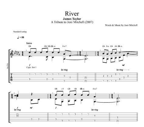 River · James Taylor Guitar Tab Sheet Music Chords Lyrics