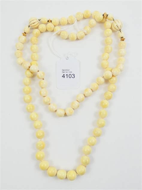 Antiquevintage Ivory Necklace Jewellery In January Online Auction