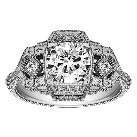 Round Diamond Vintage Engagement Ring Rm Xc Diamond Engagement