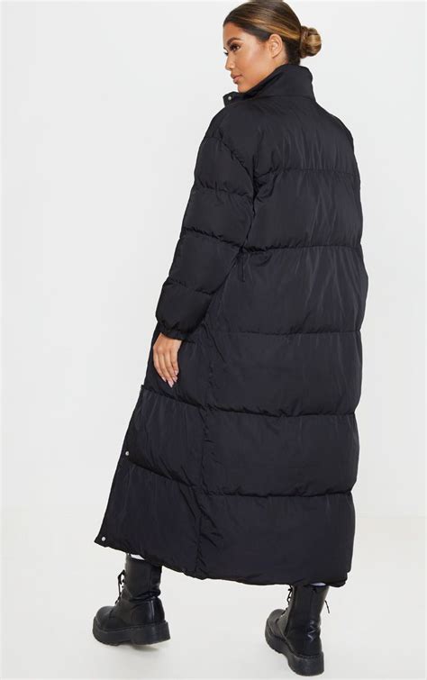 Black Longline Puffer Coat Coats And Jackets Prettylittlething
