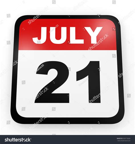 July 21 Calendar On White Background Stock Illustration 520115626