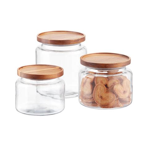 White Canisters With Wooden Tops Kitchen Walnut Canister Kitchen