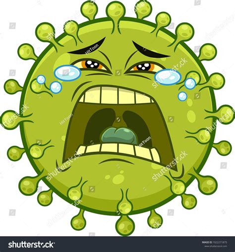 Crying Coronavirus Covid19 Cartoon Emoji Character Stock Vector