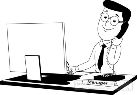 Occupations Black And White Outline Clipart Black White Bank Manager
