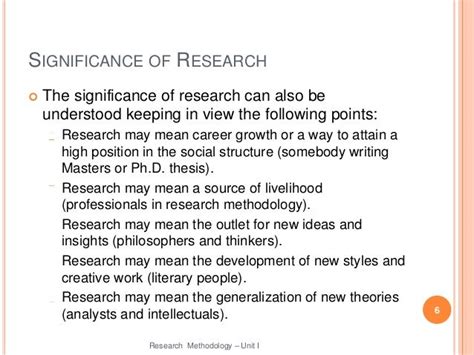Research Methodology Unit I