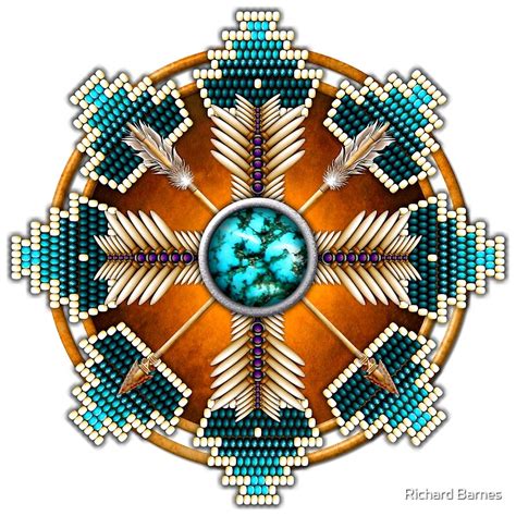 Turquoise Native American Style Mandala By Ricky Barnes Redbubble