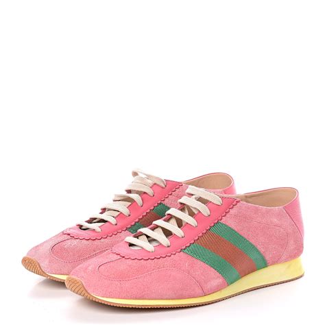 Gucci Suede Web Womens Rocket Sneakers 41 Pink 461909