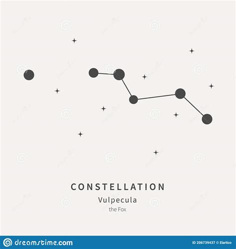 The Constellation Of Vulpecula The Fox Linear Icon Stock Vector