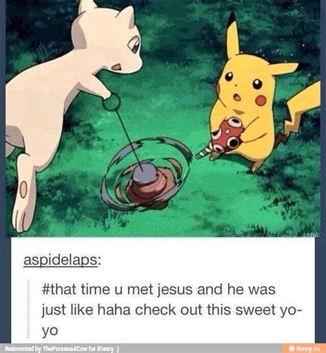 Jesus With A Yoyo Pokemon Mew Pokemon Comics Pokemon Funny Pokemon