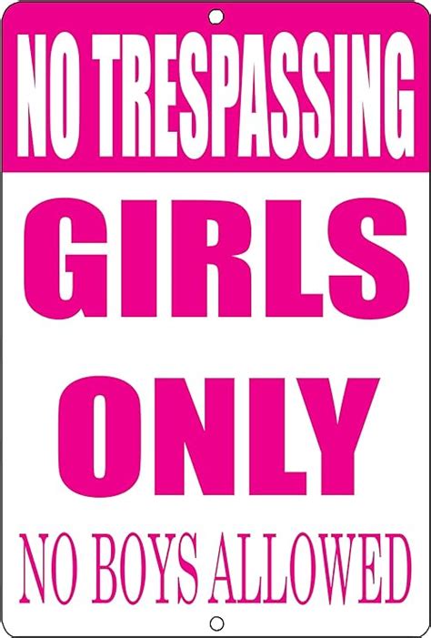 Rogue River Tactical Funny No Trespassing Girls Only Metal Tin Sign