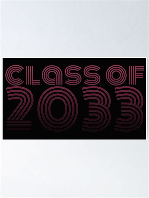 Class Of 2033 Red Poster For Sale By Egit Redbubble