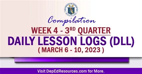 Week 4 3rd Quarter Daily Lesson Log March 6 10 2023 DLLs
