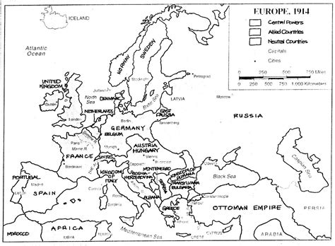 Printable Blank Map Of Europe 1914 Worksheet Carles Pen