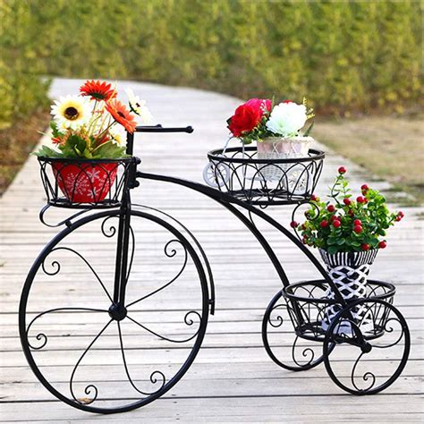 Teakpeak Flower Rack Plant Stand Creative Bicycle Plant Stand Flower