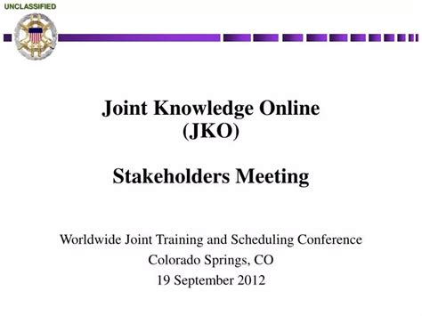 Ppt Joint Knowledge Online Jko Stakeholders Meeting Powerpoint