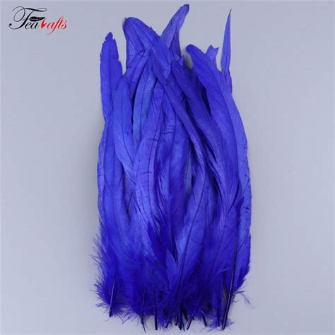 25 30cm Bleached And Dyed Royal Blue Js0307008 Rooster Tail Chicken Diy Royal Blue