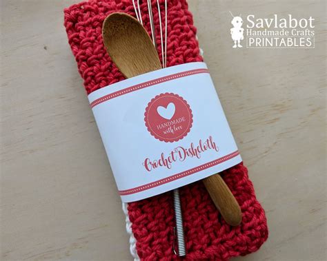 Printable Gift Tags Knitting Tags Crochet Gift Tags Labels Dishcloth