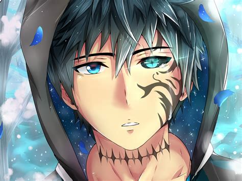 Download 2048x1536 Anime Boy Tattoo Colorful Eyes Shape Petals