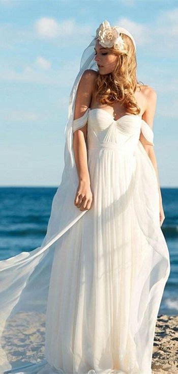 A Line Ivory Chiffon Off The Shoulder Summer Beach Wedding Dresses Apd2728 Long Beach Wedding