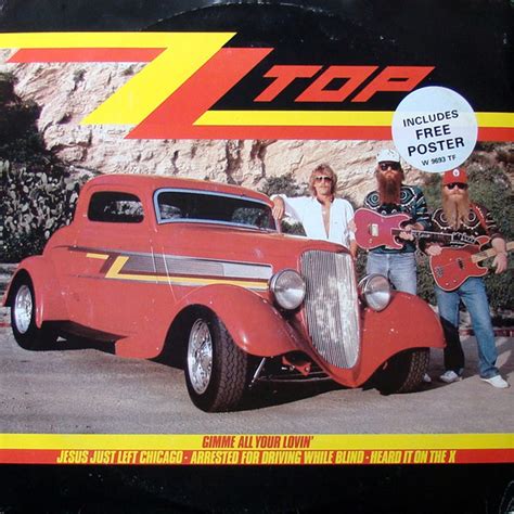 Zz Top Gimme All Your Lovin 1983 Free Poster Vinyl Discogs