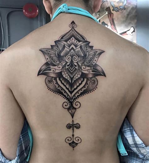 Lotus Mandala Back Tattoo Tattoo Ideas