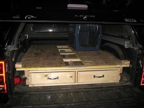 Use drywall screws to attach the wing boxes to the main box, and push the entire unit into place. Truck bed slide out drawer?? - Refuge Forums | Diy truck ...