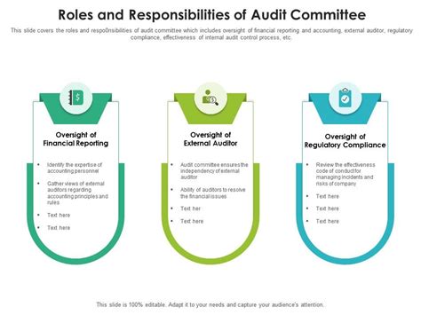 Roles And Responsibilities Of Audit Committee Presentation Graphics