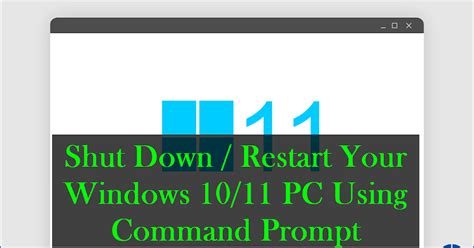 Interesting Way To Shutdown And Restart Windows 1110 Using Command