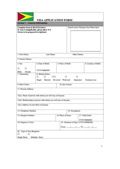 Guyana Passport Renewal Forms Printable Guyana Passport Application Form Page 1 Line 17qq Com