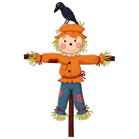 Premium Vector Scarecrow Cartoon