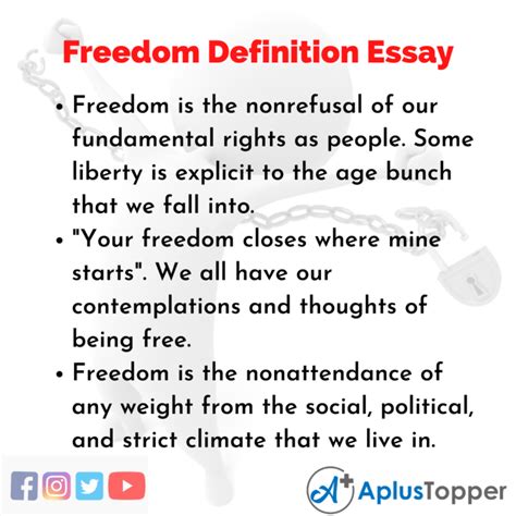 Freedom Definition Essay Essay On Freedom Definition For Students And